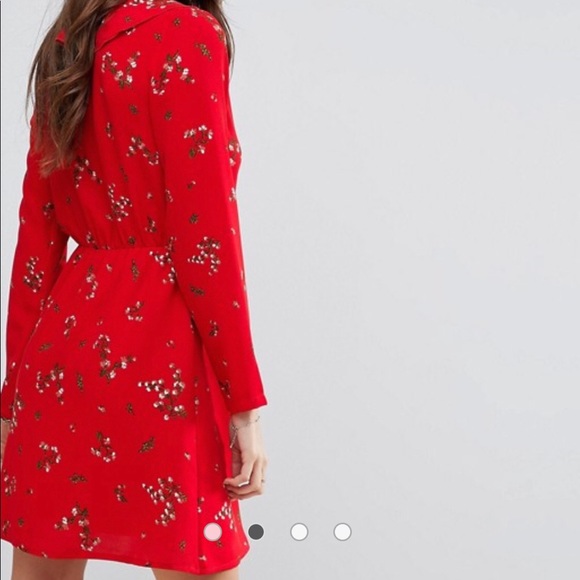 Vera Moda Printed flower red dress - Picture 2 of 3